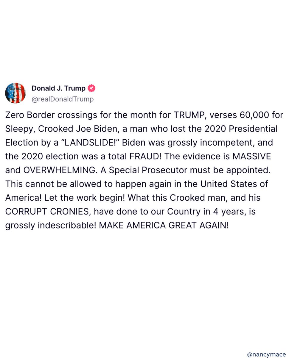 Zero border crossings. This is what real leadership looks like.

Under President Donald J. Trump, anything is possible. 🇺🇸