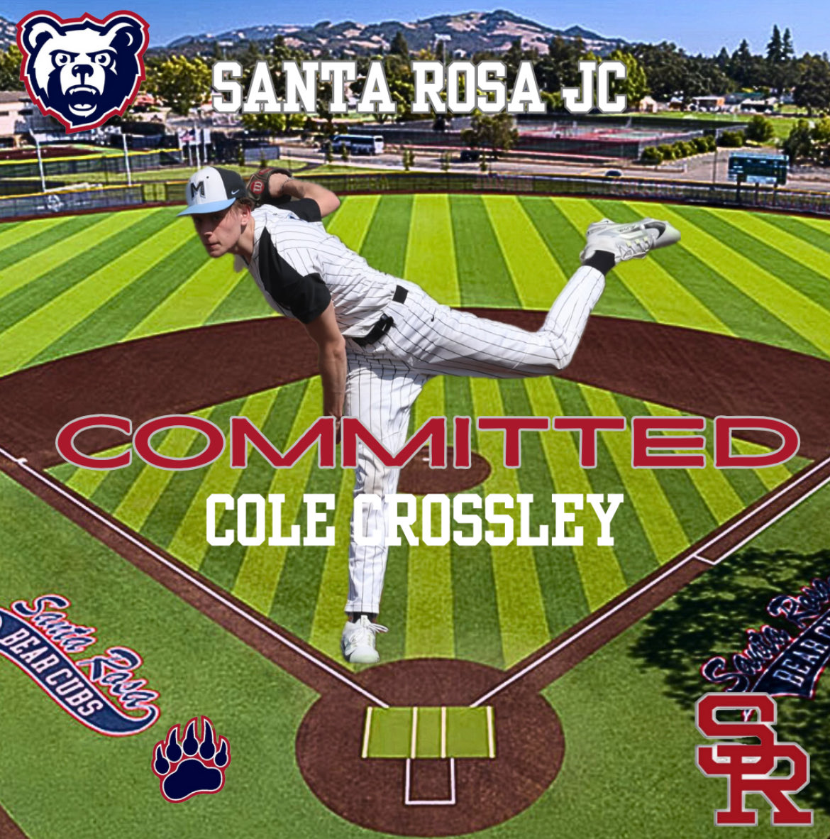 ColeCrossley's tweet image. Excited to announce my commitment to Santa Rosa JC to further my baseball and academic career! Big thanks to my family for always supporting me and thanks to Coach Damon Neidlinger for giving me this opportunity! Go Bears!
@SRJCbaseball