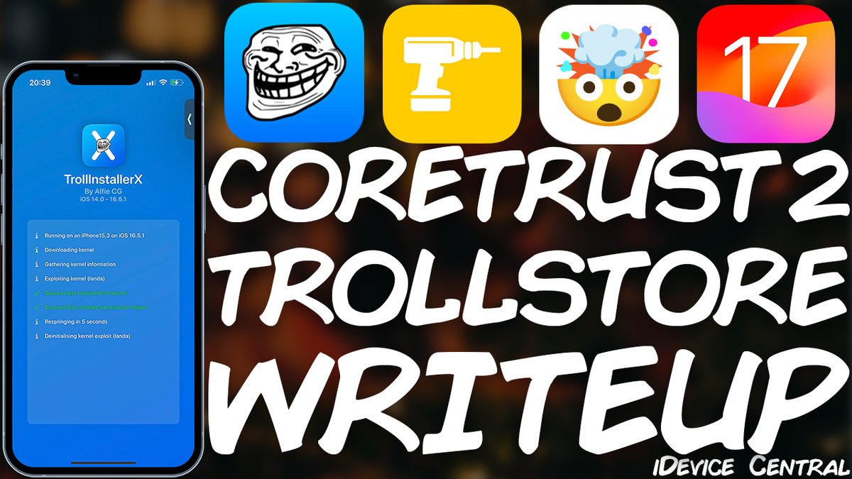 CoreTrust 2 TROLLSTORE Exploit (CVE-2023-41991) Full Details FINALLY RELEASED! It's SCARY!

🔥 NEW VIDEO: youtu.be/MSNdkB6pMBI?si…

We're discussing the release of a complete analysis for CVE-2023-41991, the heart of TrollStore 2. 

We always knew it was a vulnerability that was