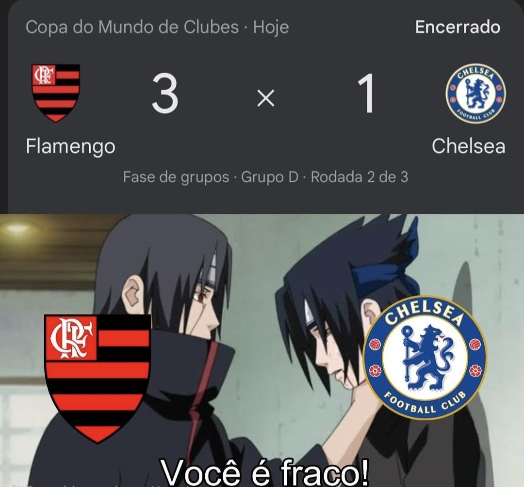 fabiokashikoi's tweet photo. Flamengo deu aula!🔥⚽
#Flamengo #Chelsea #NarutoFC #FutebolComAnime #MemeDoDia https://t.co/FSCzVQhUVM