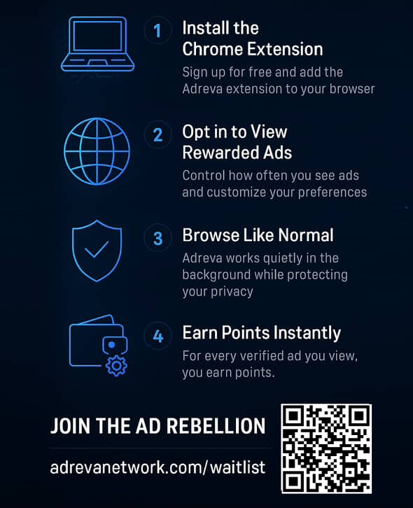 install the extension
Opt in to view ads on your terms
Keep your data private
Get paid for every verified ad

join the waitlist