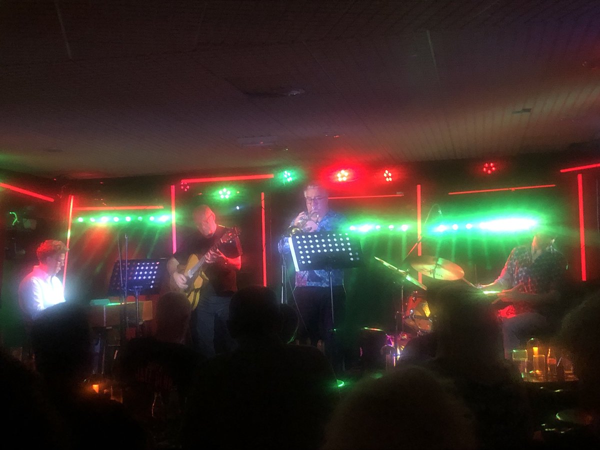 GerryMoriartyIT's tweet image. Joyful session at the amazing Scott’s jazz club in east Belfast with Hugh Buckley, gtr, Linley Hamilton, tpt, Myles Drennan, organ, & fast bowler James Anderson, dms. Village Vanguard vibe about the club. Gigs every Friday night. @scottsjazzclub. @magysfarm. @freyamcc