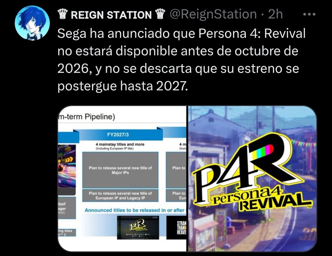 ExplorerNewWord's tweet image. No sé si estoy en lo correcto, pero esto descarta toda posibilidad de que Persona 6 salga antes de 2028