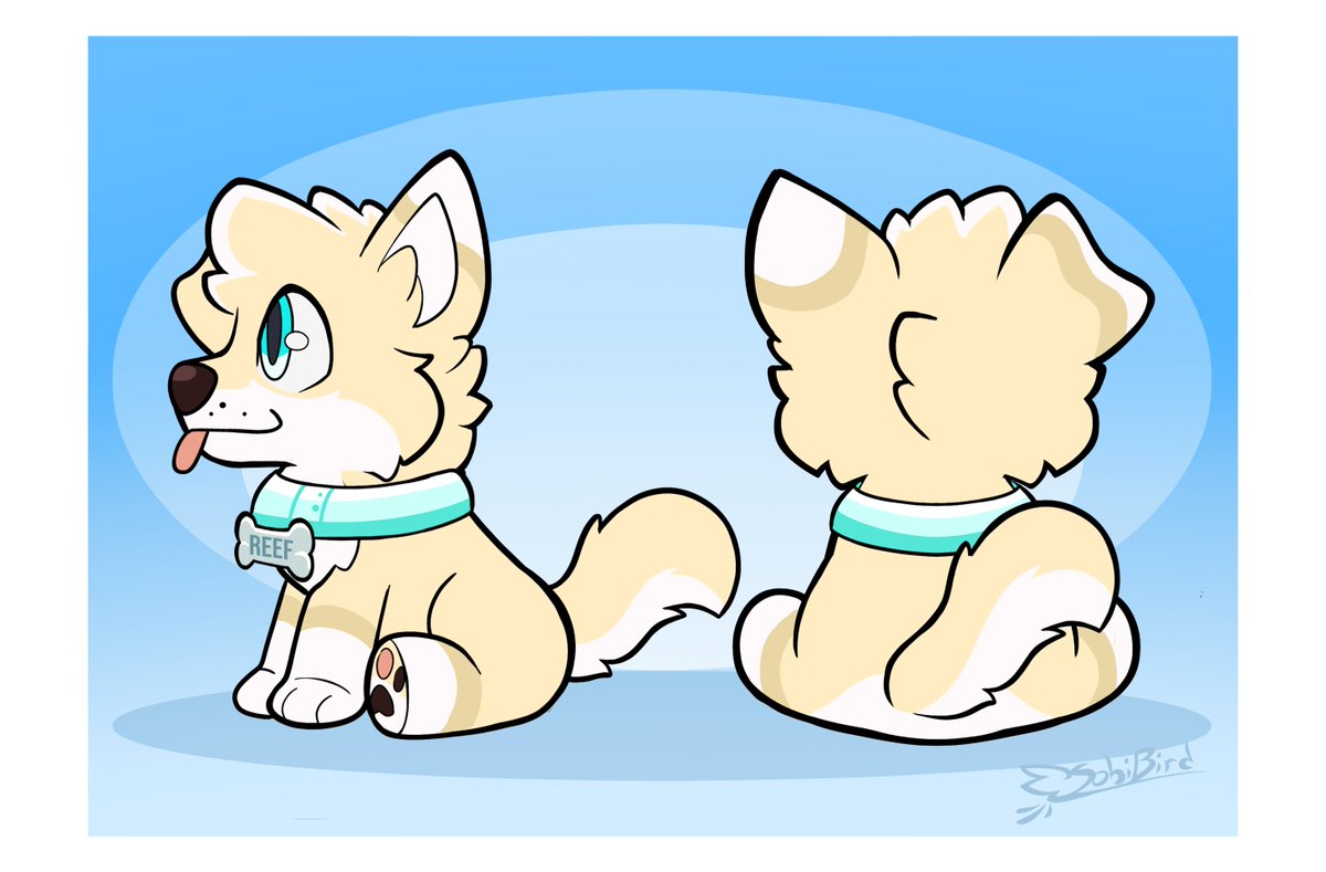 🌴Have you gotten yourself a service dog yet?🐕‍🦺

The initial concept art I made for <a href="/ReefRuff/">Reef 🏝️</a>'s plushie!