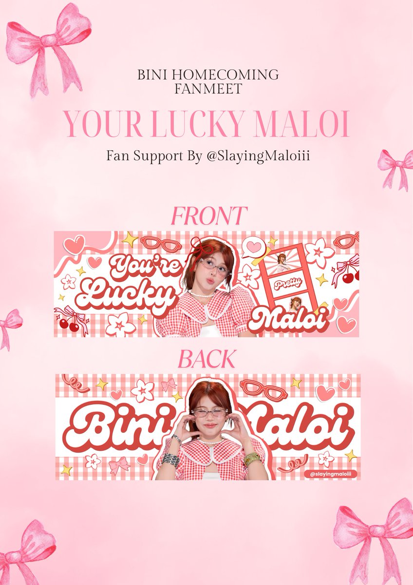 BINI Homecoming Fan Meet 

~ Your Lucky Maloi ~

fan support by: @slayingmaloiii

- mbf, like and rt
- strictly 1:1 ratio (Super limited lang po eto)

For donation just dm me lang po 💛

#BINI_HomeComingFanmeet #BINI