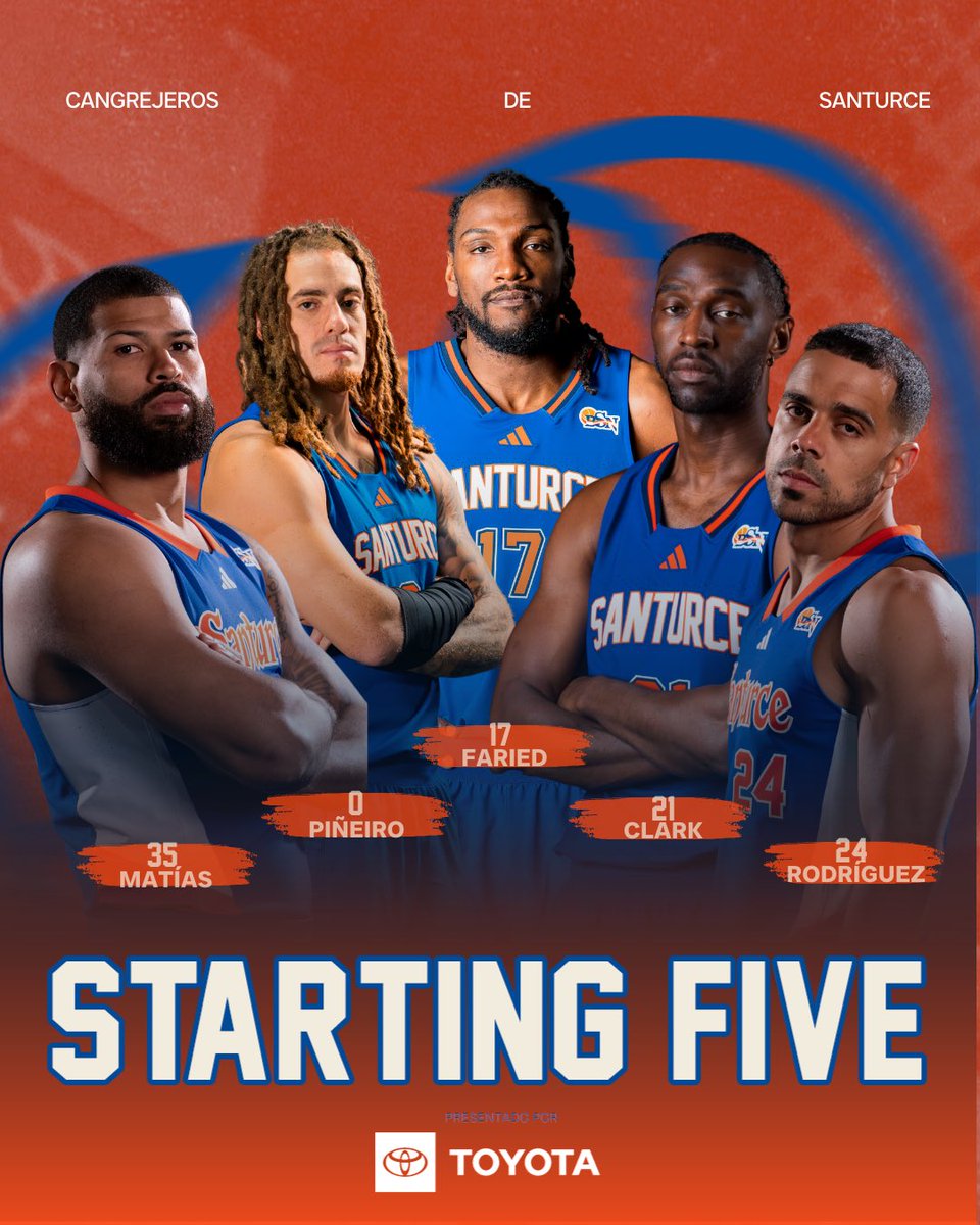 CangrejerosB's tweet image. Los cinco que abren fuego esta noche 🔥
Listos pa’ dar candela en la Mangual.
#Starting5 #PalancasArriba