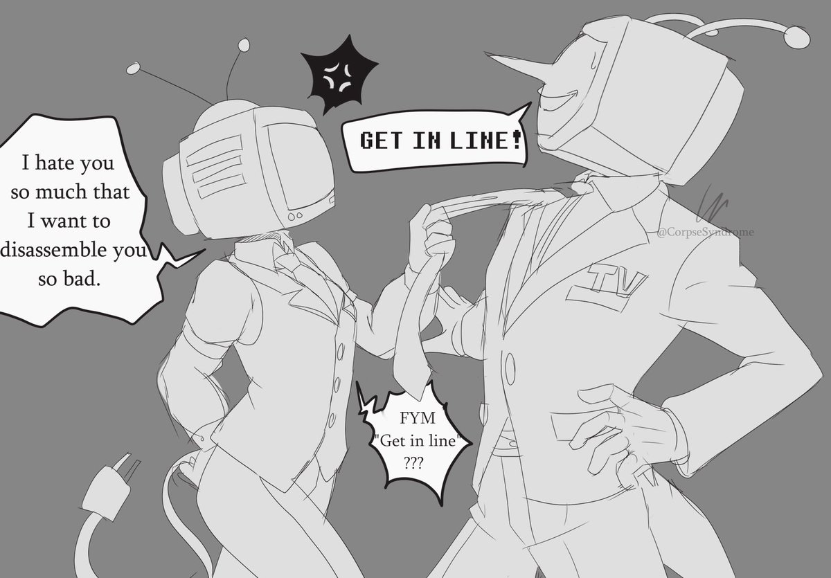 CorpseSyndrome's tweet photo. Made something quick with my sona and Tenna c:
I'm still very sick to do full art. 💦
#deltarune https://t.co/GDSzfMH1u4
