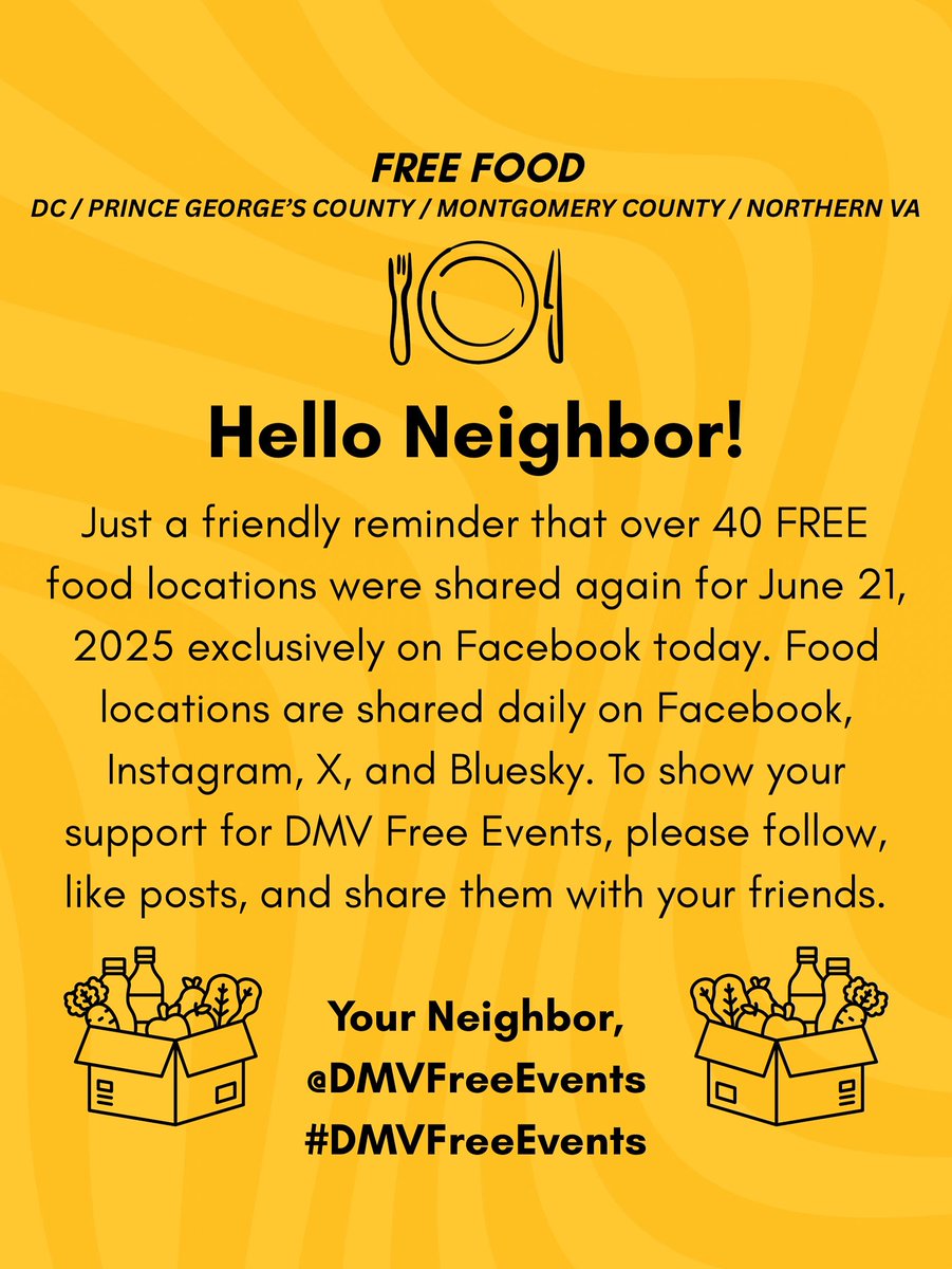 No one should go hungry.
#DMVFreeEvents