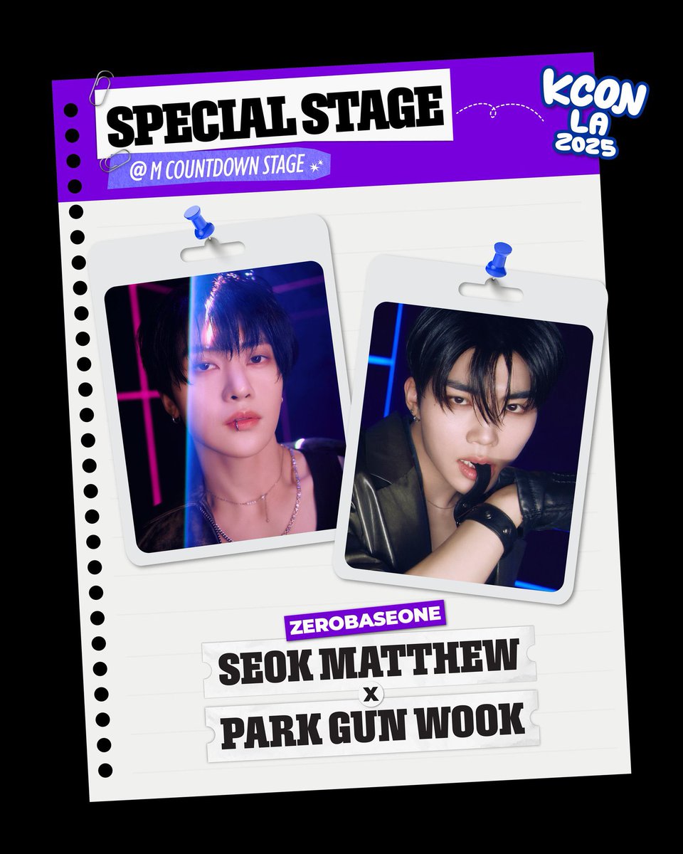 [ 2025.06.21 ] 𝙐𝙥𝙙𝙖𝙩𝙚: KCON_official

Matthew dan Gunwook akan menampilkan Special Stage di KCON LA [ M COUNTDOWN STAGE ]

#SEOKMATTHEW #석매튜
#ソクマシュー #石馬修 
#ZEROBASEONE #ZB1 #제로베이스원