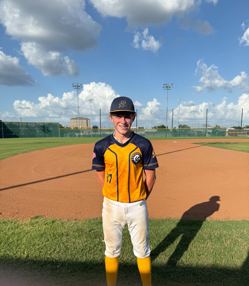 FiveToolSTX's tweet photo. F: Tritons Hinds 15, Austin Wings 15U Texas 0
PoG: Jaden Mosier 3 IP, 2H, 0 ER, 3K, BB / 1-3, 3B, 2 RBI, R
Hitter: @noahmraymond 2-3, 2 RBI, 2 SB https://t.co/ogvCAUrd48