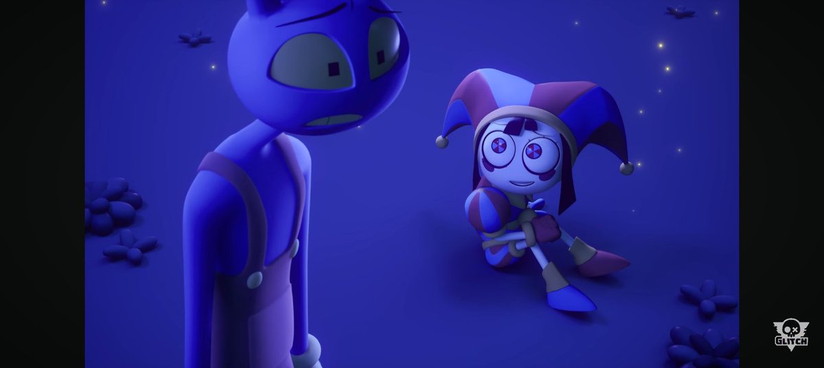 Imnotjewell's tweet photo. I think you can see more of his true personality here, he acted really genuine with pomni here without being a jerk, he's cute 💗☹️ He doesn't have to wear his tough guy mask all the time, he's Just a cutie pie https://t.co/9Dmx6W7vjk