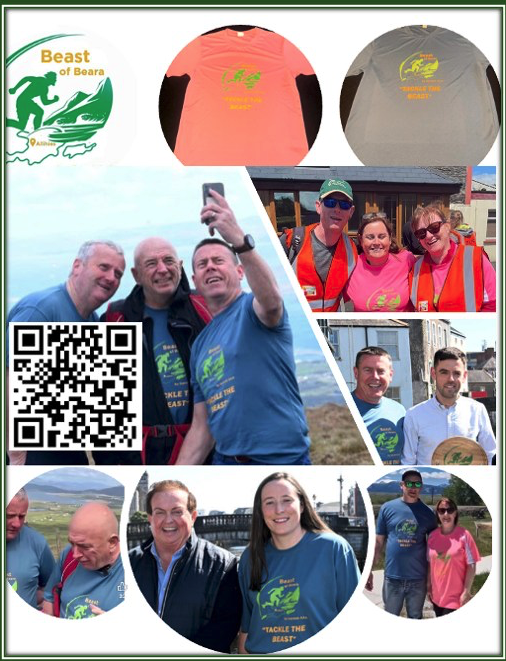 🏃‍♂️Beast of Beara T-Shirts on SALE. Limited availability. Order up to 11th July 2025. BLUE or PINK. Sizes - S, M, L or XL. Collection Allihies Hall - Race Day  bit.ly/beastofbearats…