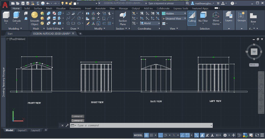 Matt0Vate's tweet photo. It’s a good day again With a quick design of 
🎯 Vertical steel columns for axial load
🎯 Roof trusses and purlins
🎯 Lateral bracing elements to
🎯 And a compact footprint

#SteelStructure #Autocad #Funaab https://t.co/HYgDS0CPTJ