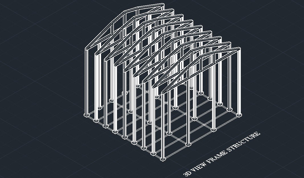 Matt0Vate's tweet photo. It’s a good day again With a quick design of 
🎯 Vertical steel columns for axial load
🎯 Roof trusses and purlins
🎯 Lateral bracing elements to
🎯 And a compact footprint

#SteelStructure #Autocad #Funaab https://t.co/HYgDS0CPTJ