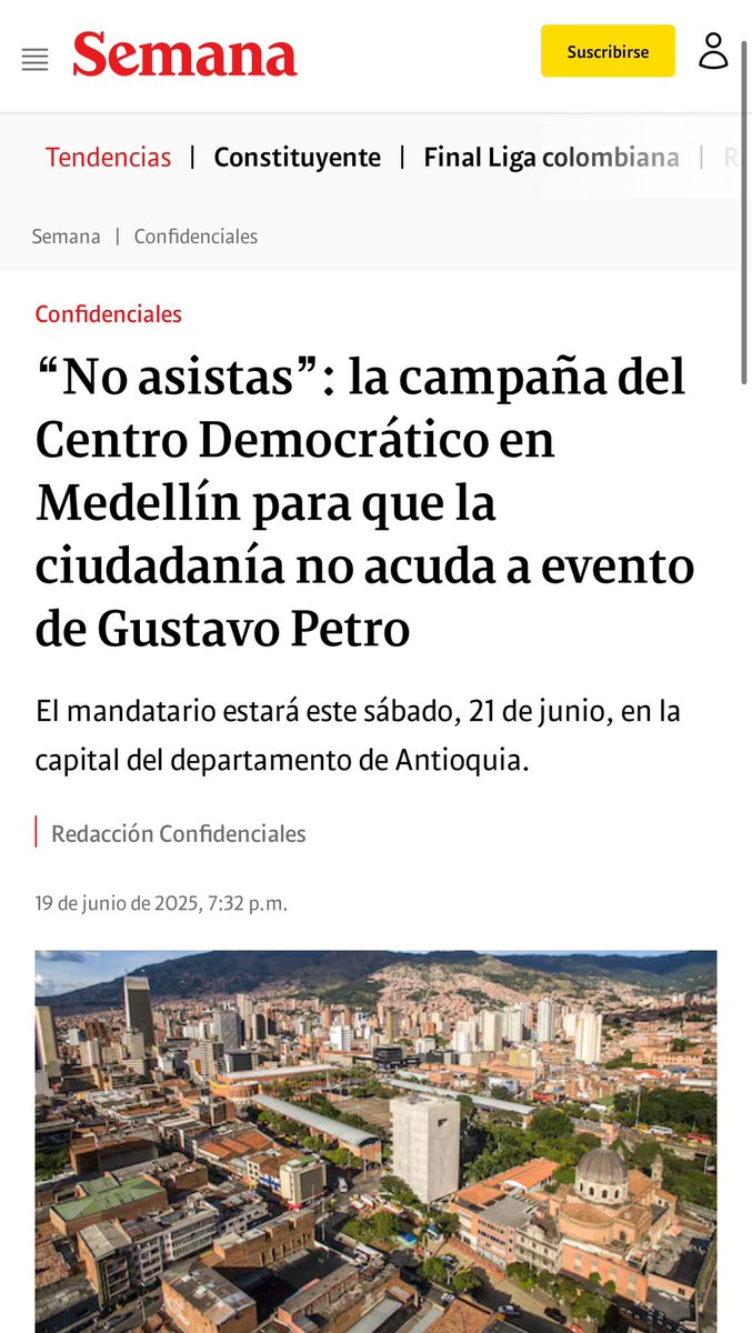Sebastián López V. (@sebaslopezv) on Twitter photo ¡No queremos el discurso de odio de Gustavo Petro en Medellín!
➡️ semana.com/confidenciales… ¡No queremos el discurso de odio de Gustavo Petro en Medellín!
➡️ semana.com/confidenciales…