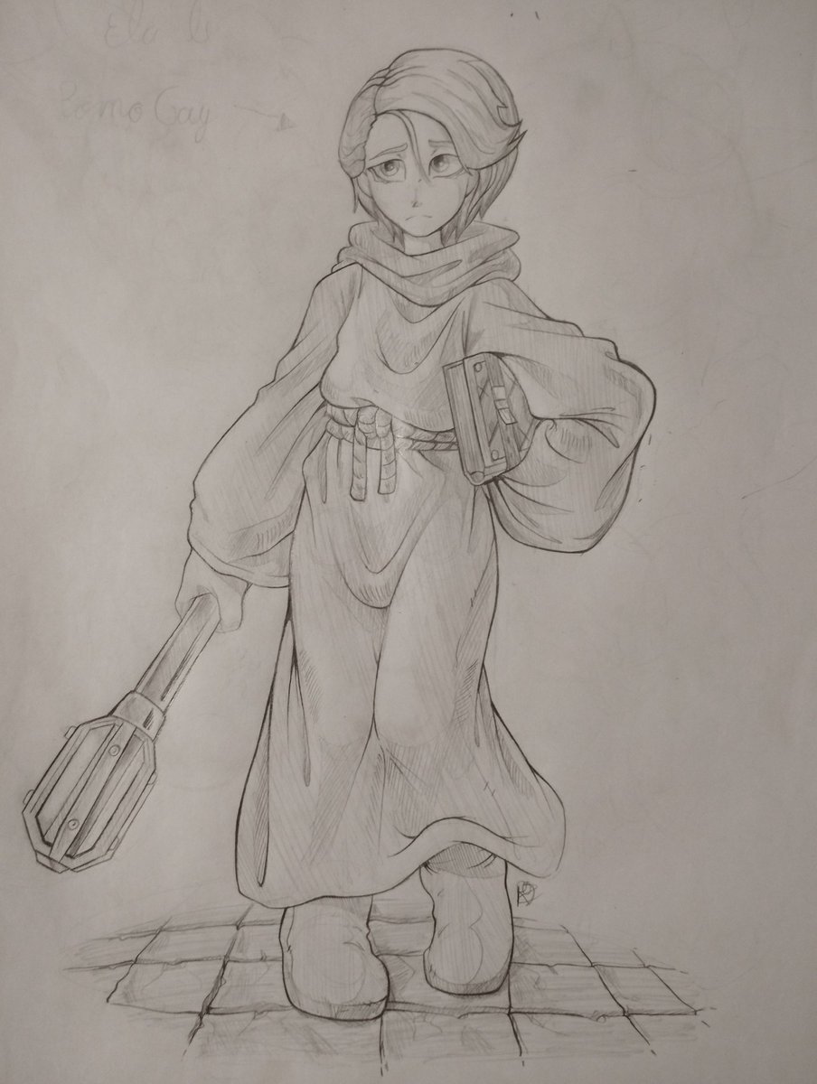 HisnBr's tweet image. Desenho simples de uma cleriga
