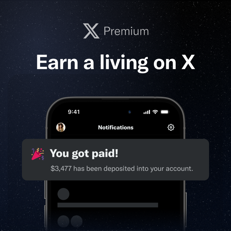 premium's tweet photo. Posting great content on X?

Subscribe to Premium to join our revenue share program.