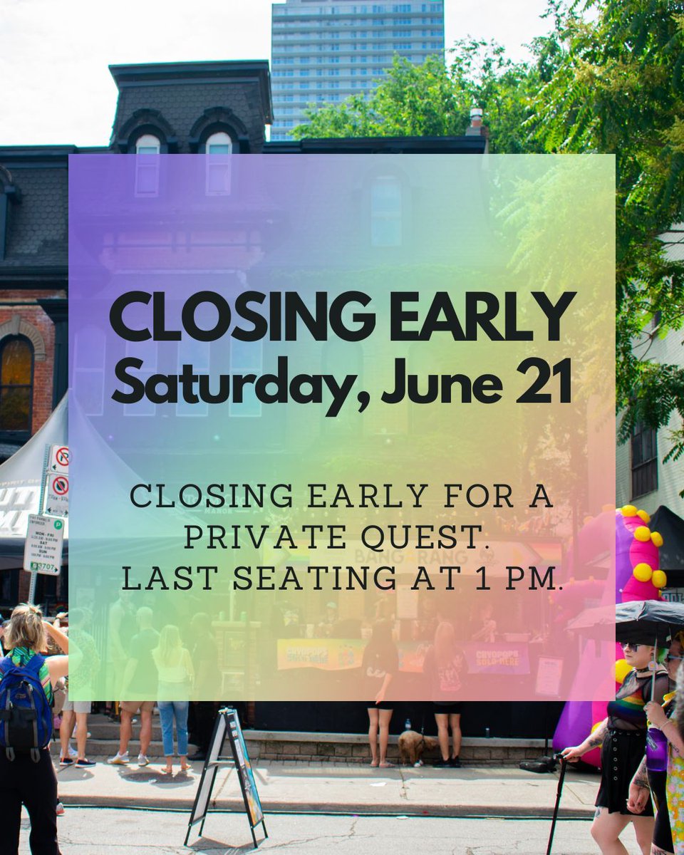 We’re closing the manor early this Saturday for a private event. Grab your seat before 1 pm! 🐦‍⬛