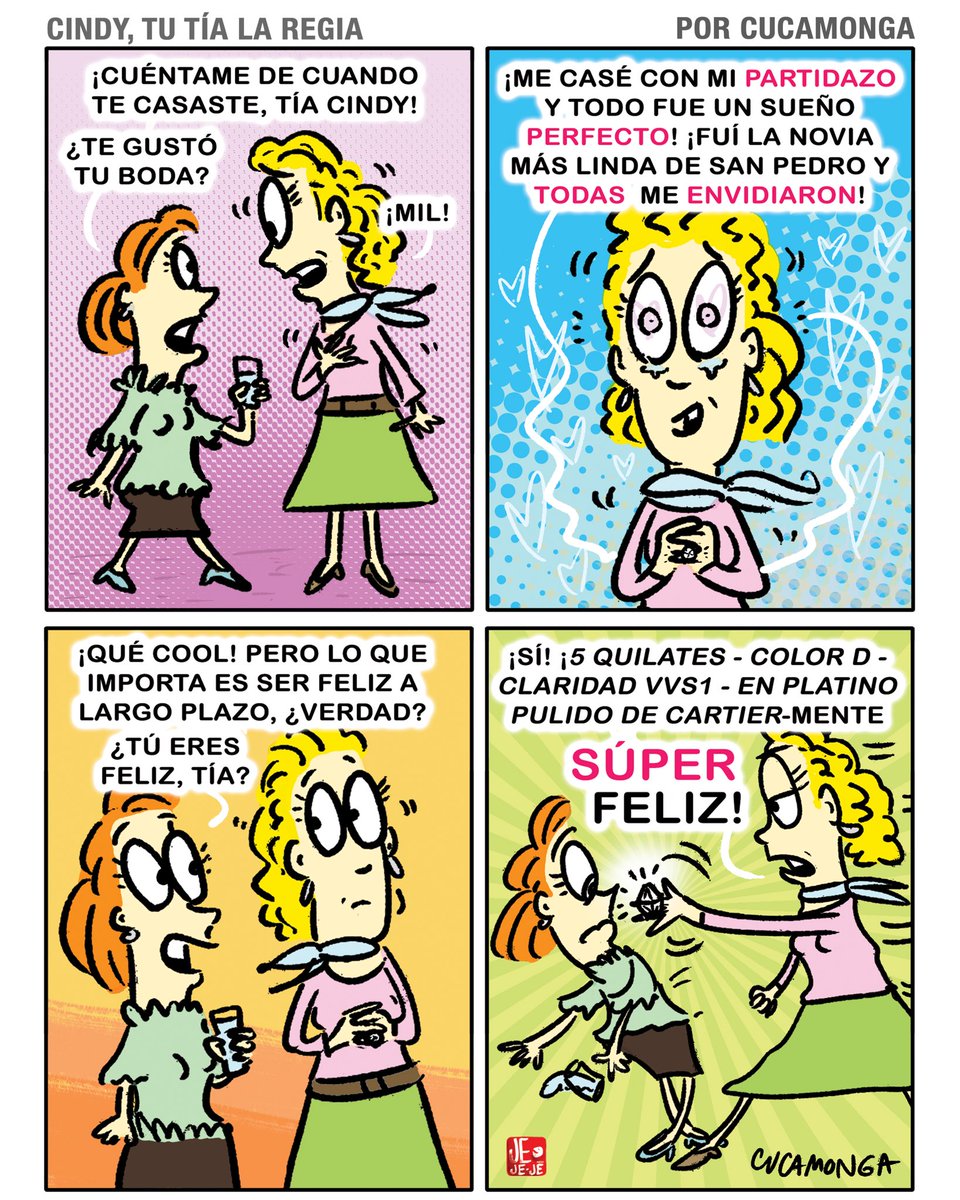 💍 Porque la felicidad no se mide en años… ¡se mide en kilates!
Tía Cindy y su matrimonio de ensueño (literalmente, de aparador) nos enseñan que el amor verdadero viene con certificado de autenticidad… y etiqueta de Cartier.

✨ ¿Y tú, ya encontraste al tuyo o sigues creyendo