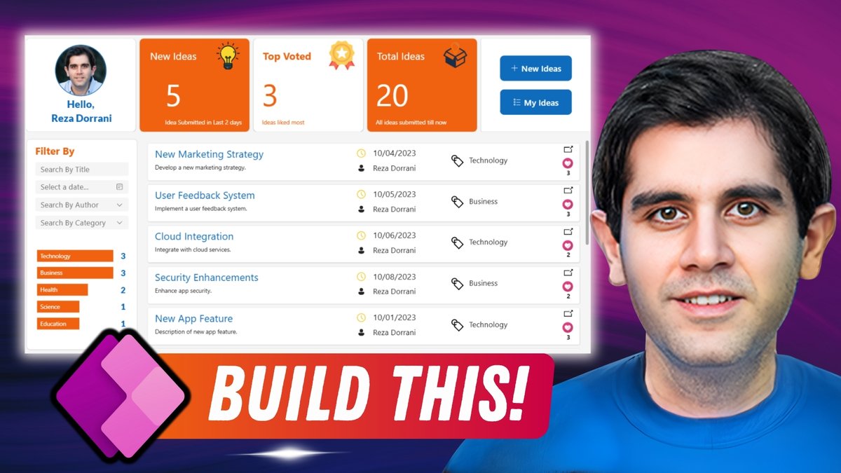 📢 NEW: Modern UI Design in Power Apps – Step-by-Step Tutorial
 
📽️ Watch now: youtu.be/NRZtomxEGpI
 
💡 Learn how to build custom galleries, styled buttons, containers, cards, and drop shadow effects — all from scratch.
 
#PowerApps #PowerPlatform