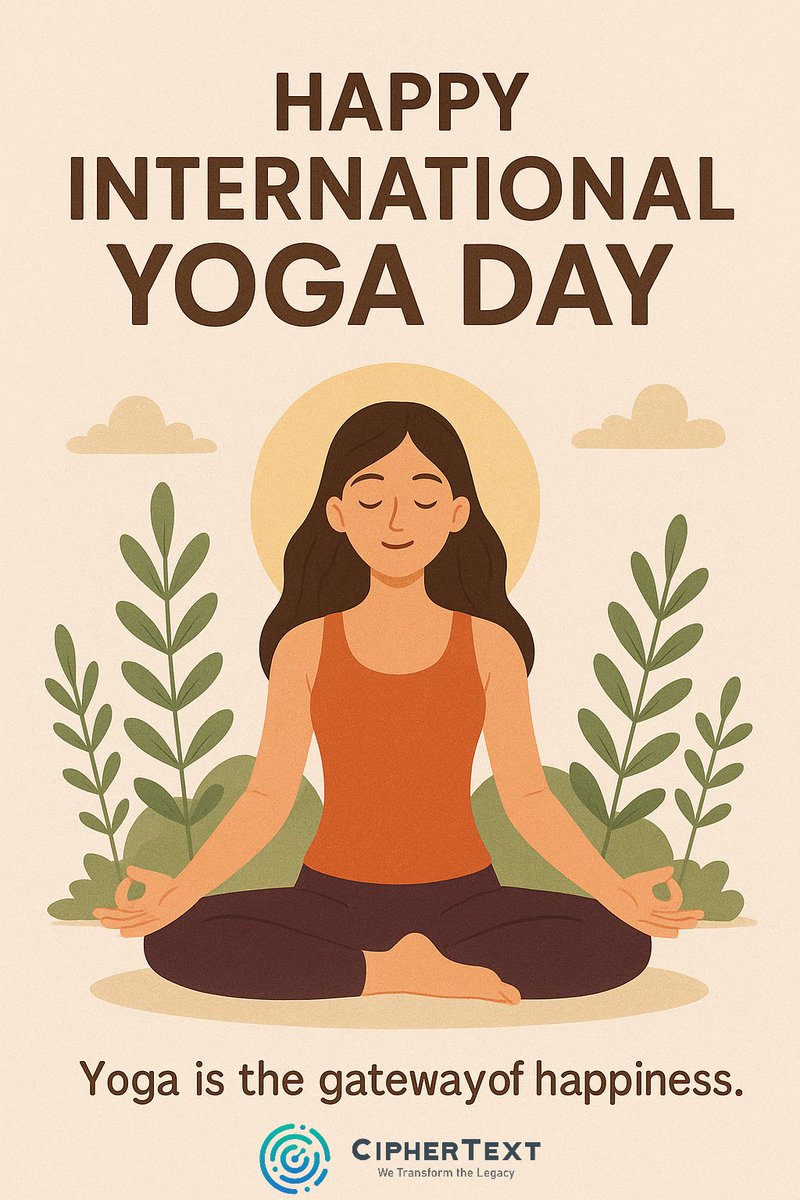 ciphertext_In's tweet photo. Happy International Yoga Day 🧘‍♂️  🧘‍♀️ 
"Yoga begins when the noise ends"

#YogaDay2025 #Yogandhra2025 
#yogaday #health #india #yoga #peace #healthylifestyle #wellness #meditation #namaste #yogaeverydamnday #yogi #yogainspiration #yogalife #yogalove #covid #yogapractice #ciphertext https://t.co/4U7m0H9Bsw