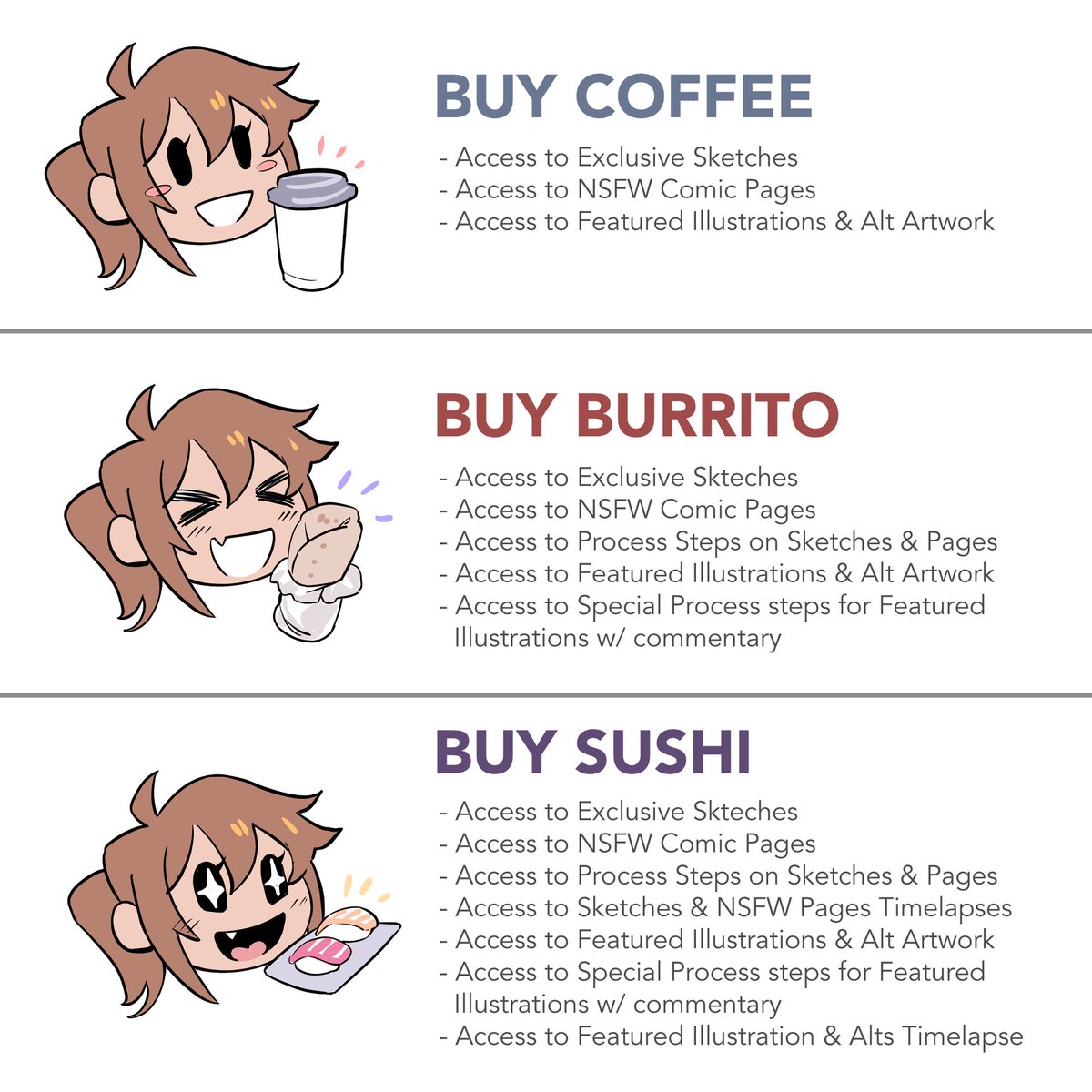 Good Evening Everyone~ I have come here to you to let you know I’ve re-structured the rewards on my pAwtreeon page to better adapt to my crazy ahh schedule and to provide better stuff for the pa-trons— I’ve not taken from any tier, only added a bit! 🙂 (Link in bio!)