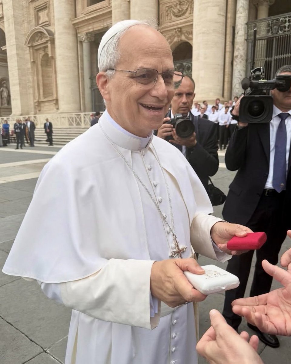 CatholicCassie's tweet photo. Pope Leo XIV is always so happy https://t.co/azrDI88ceh