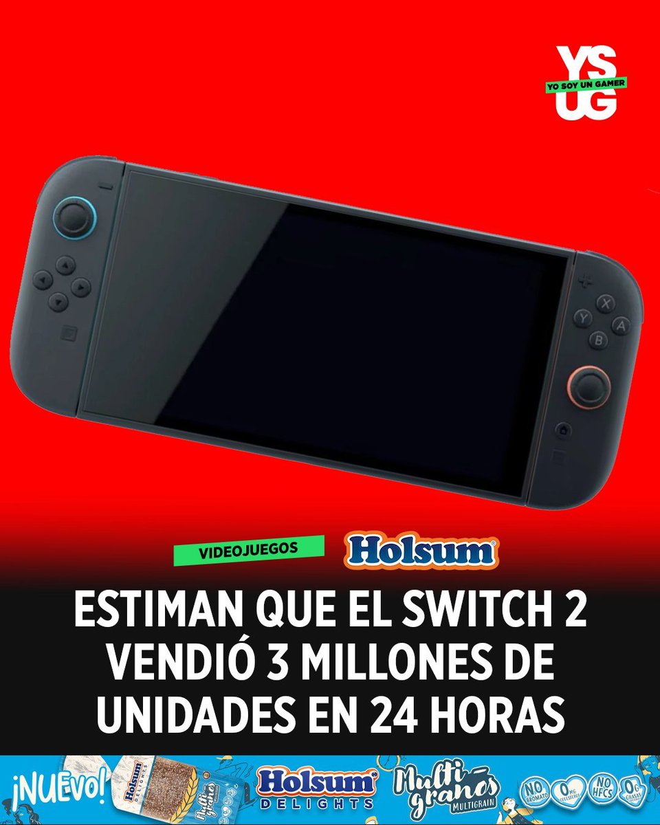 ICYMI: El Nintendo Switch 2 rompió todos los récords: más de 3 millones vendidos en 24 horas. Ni PS5 ni PS4 lograron algo así. Y aún con reportes de fallas, la demanda sigue fuera de control.

🍞 Presentado por #HolsumGaming: yosoyungamer.com/estiman-que-el…