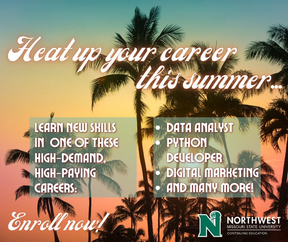 Northwest-KC (@nwmostate_kc) on Twitter photo Heat up your career this summer with a training from Northwest. To view a full list of trainings that Northwest offers, visit bit.ly/3QjRxqa. Heat up your career this summer with a training from Northwest. To view a full list of trainings that Northwest offers, visit bit.ly/3QjRxqa.