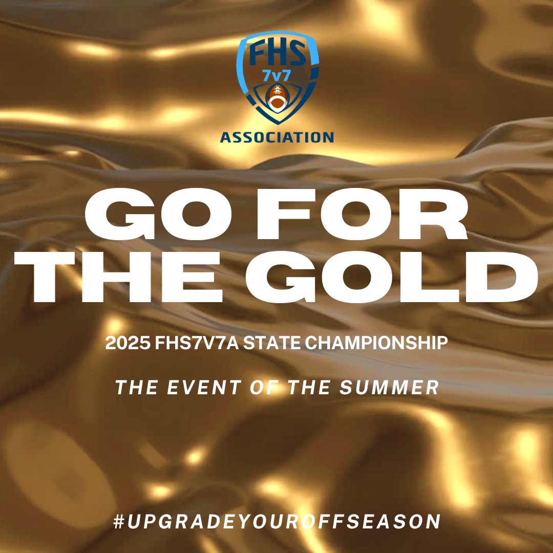 Day 1 of the 2025 FHS7v7A State Championship is in the books!  Schedule for Day 2 June 21st, Coaches check in at 8:30am, Games Start at 9am.  Each team will get one pool play game and then it is on to single elimination until we crown a Champion.
#UpGradeYourOFFSEASON