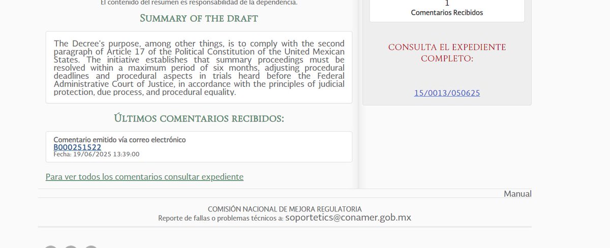 Gabriel Aranda Zamacona (@gaboarandamx) on Twitter photo Se actualizó el proyecto de iniciativa de reforma a la Ley Federal del Procedimiento Contencioso Administrativo. Por medio de un comentario que fue enviado por correo.
¡Juristas! Este proyecto permite hacer comentarios y hacerselo llegar a la <a href="/CONAMER_MX/">Comisión Nacional de Mejora Regulatoria</a> Se actualizó el proyecto de iniciativa de reforma a la Ley Federal del Procedimiento Contencioso Administrativo. Por medio de un comentario que fue enviado por correo.
¡Juristas! Este proyecto permite hacer comentarios y hacerselo llegar a la <a href="/CONAMER_MX/">Comisión Nacional de Mejora Regulatoria</a>