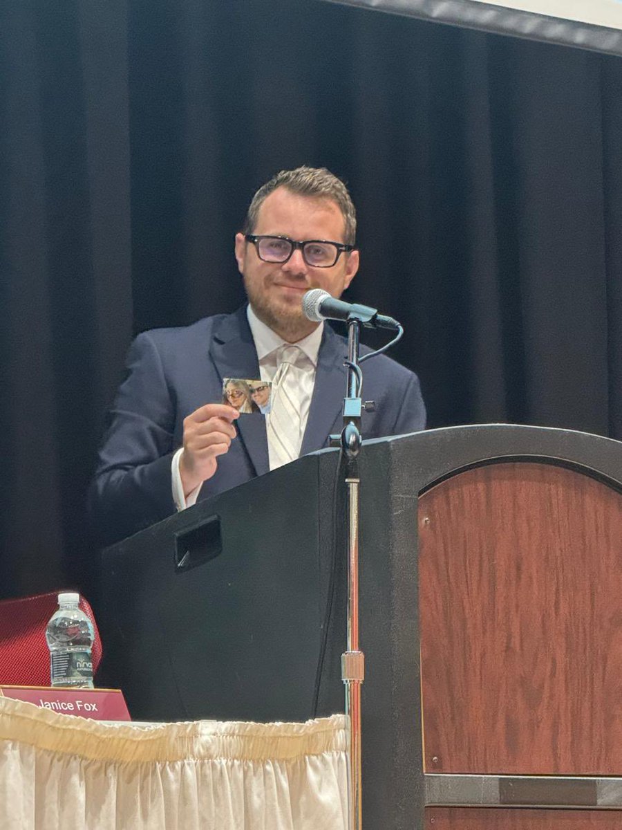 WBModerator's tweet image. In case what you were wondering what I look at on my podium during town meeting, it’s a picture of me with my biggest supporter, my amazing wife.