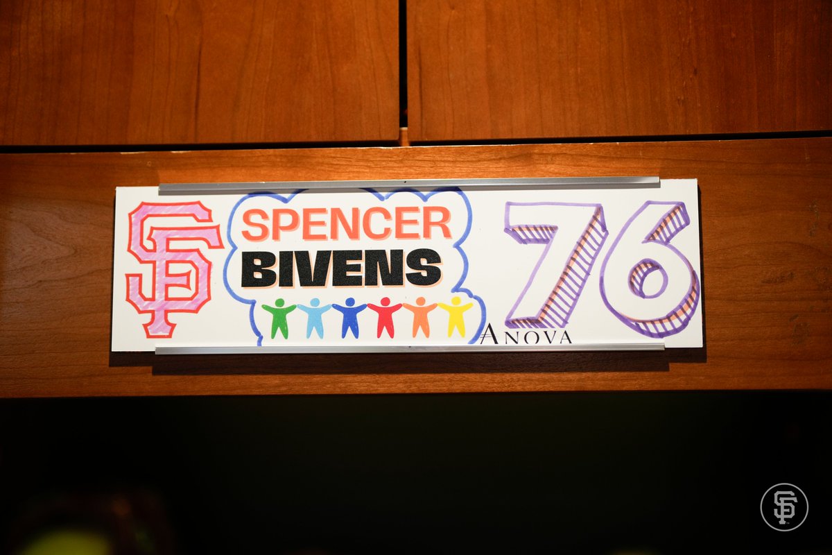 SFGiants's tweet photo. Tonight in the Clubhouse, the #SFGiants are proudly featuring themed Autism Acceptance locker nameplates - each one uniquely designed by local nonprofits @soi4kids, @AnovaEducation, and Wings Learning Center, who all support kids and adults with autism. https://t.co/uqUwcqI0VV