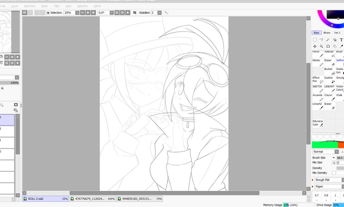 milanga_cat's tweet photo. WORKING 💫
I declare myself a fan of this couple, being able to draw them again in my style makes me very happy 🥰
#progress #commission #couple #yuri #art #drawing #sketching #streampunk #cyberpunk #love https://t.co/wu2YBenLLY
