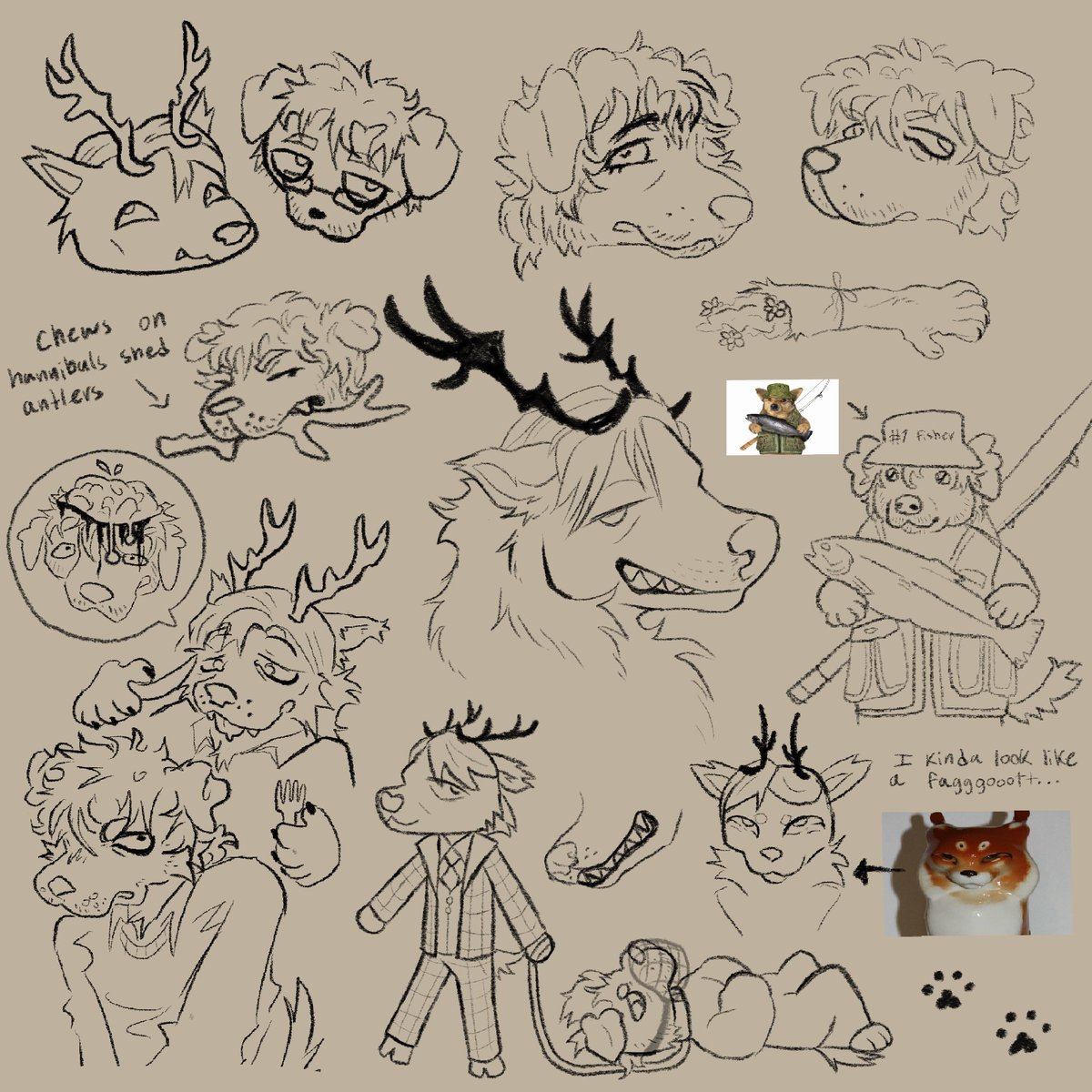 WolftrapMutt's tweet image. 🐾temp pinned post!🦌
☠︎︎ He/Him - Mutt or Wyatt - Queer transman ☠︎︎
DNI: Zoos&Pedos / ppl who ship stuff like that
🥩more abt me:
𐂯 wolftrapmutt.straw.page 𐂯
I draw will and hannibal as animals! I have specific designs for them, requests and fanart welcome!! 🦮