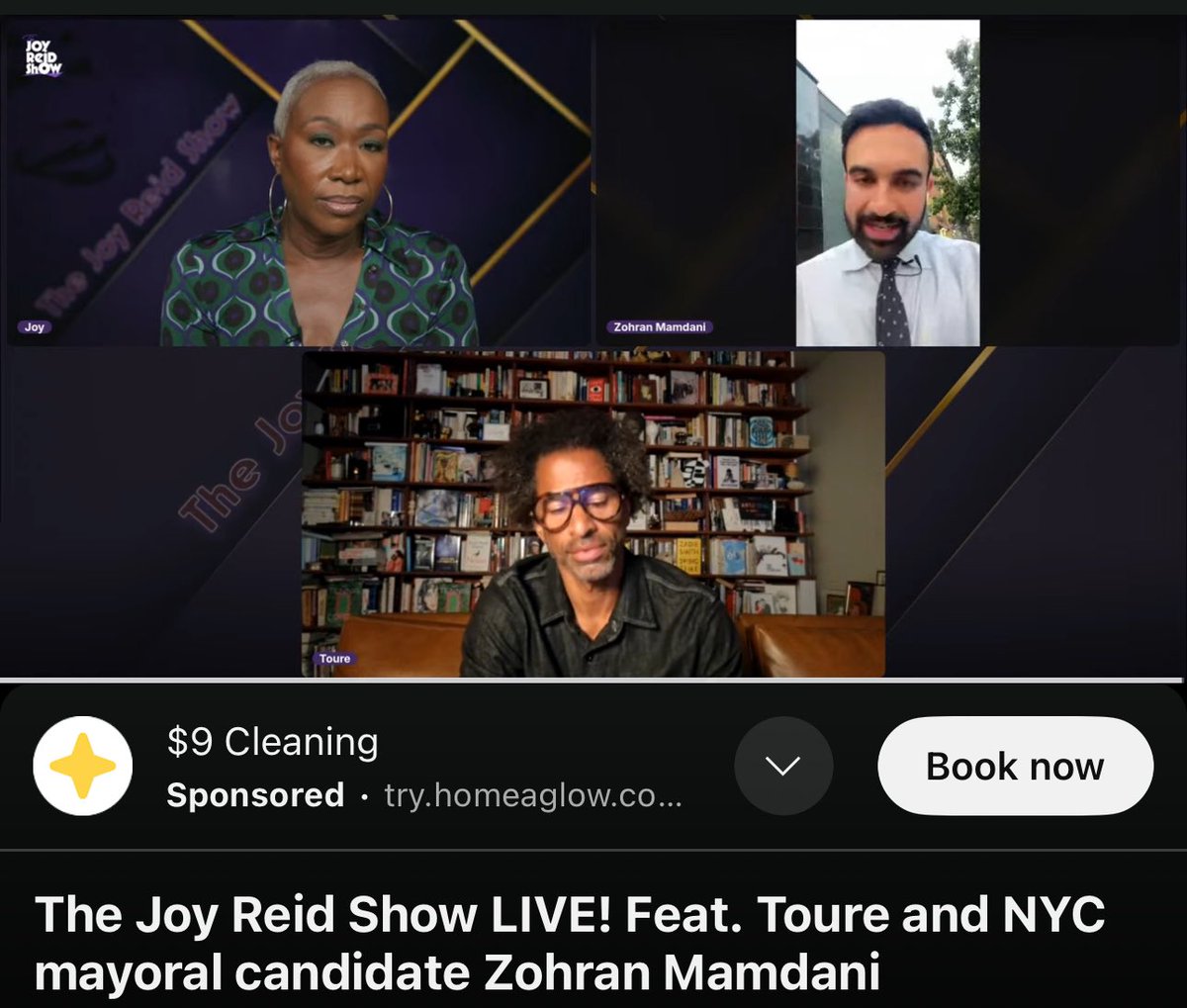 Quick stop to go live with Joy Reid and <a href="/Toure/">Touré</a>.