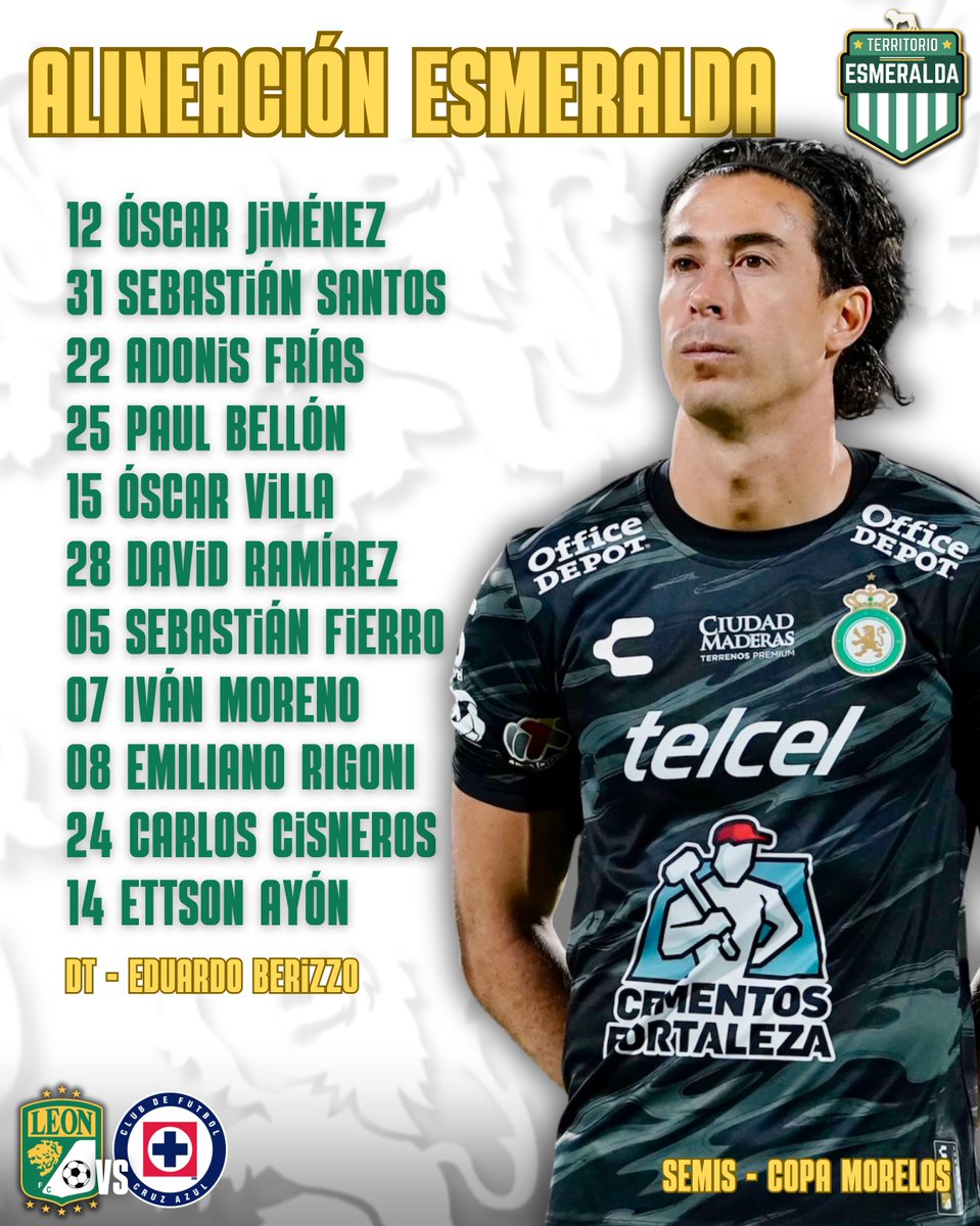 🚨 LOS TITULARES | Esta es la alineación del Club León en su primer partido de pretemporada ante Cruz Azul en Zacatepec. 🏆

Jiménez al arco, Adonis es titular junto a Bellón, y Villa y Santos por las bandas en defensa. En la contención Avión con Fierro e Iván Moreno. 🏟️