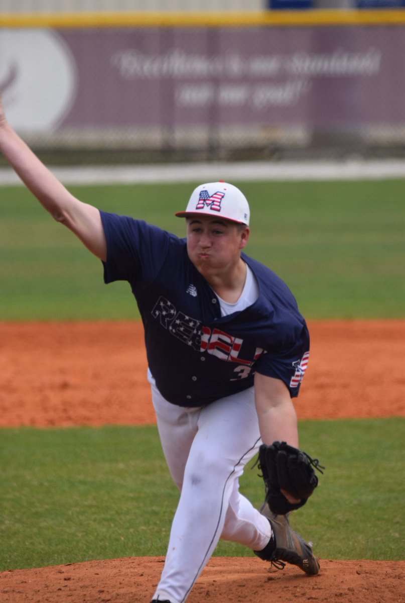 brittonjohn17's tweet image. Got the start today in pool play. Complete Game 6 IP 6 K 3 R 
@MHSRebelsBSB 
@fcabaseballtn