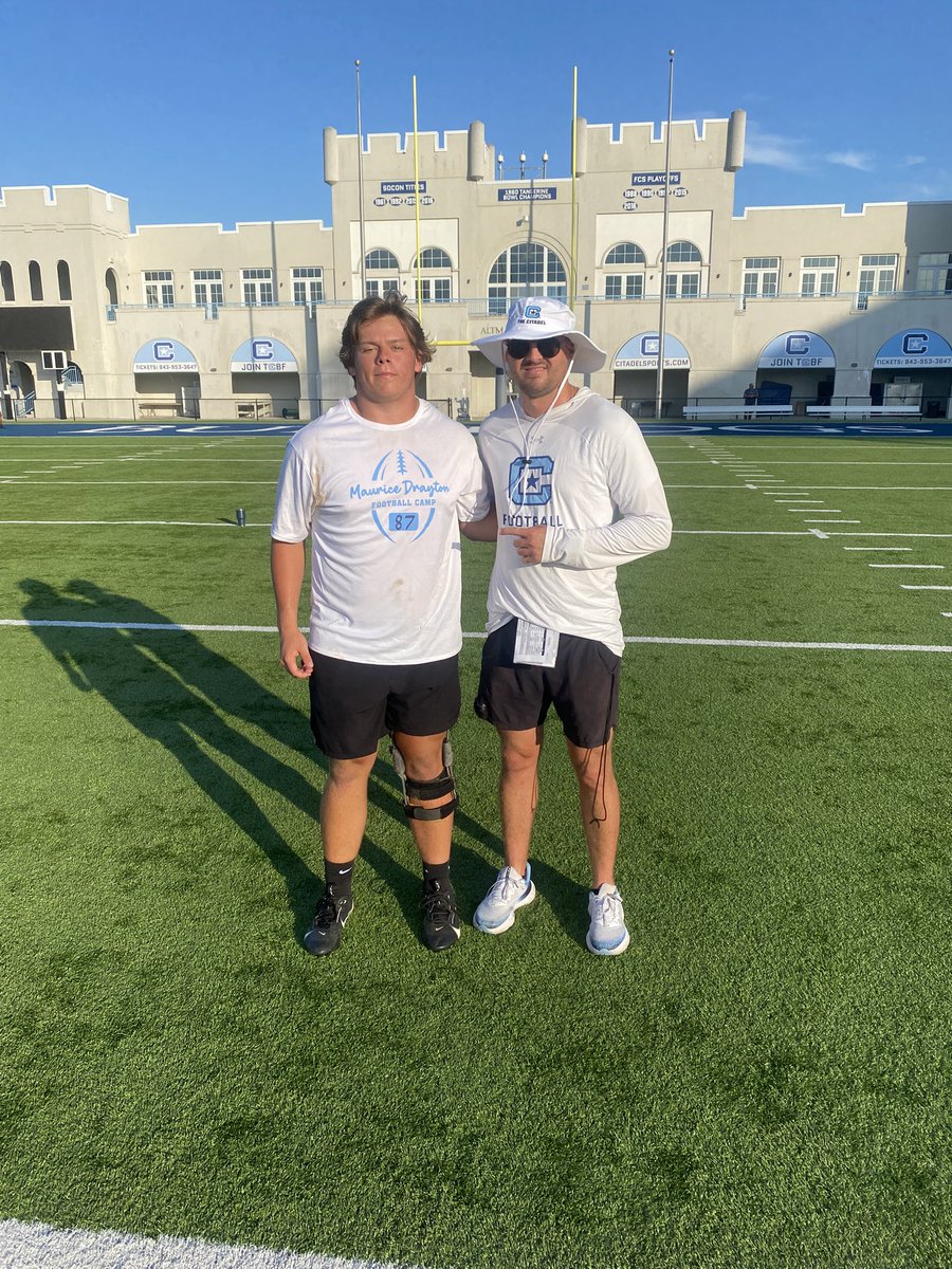 AustinWertz4's tweet image. Had a great time @CitadelFootball Friday Night Lights camp! I enjoyed the competition and learning new things. @JacksonEskierka @CoachGuard_
@CoachBennett32