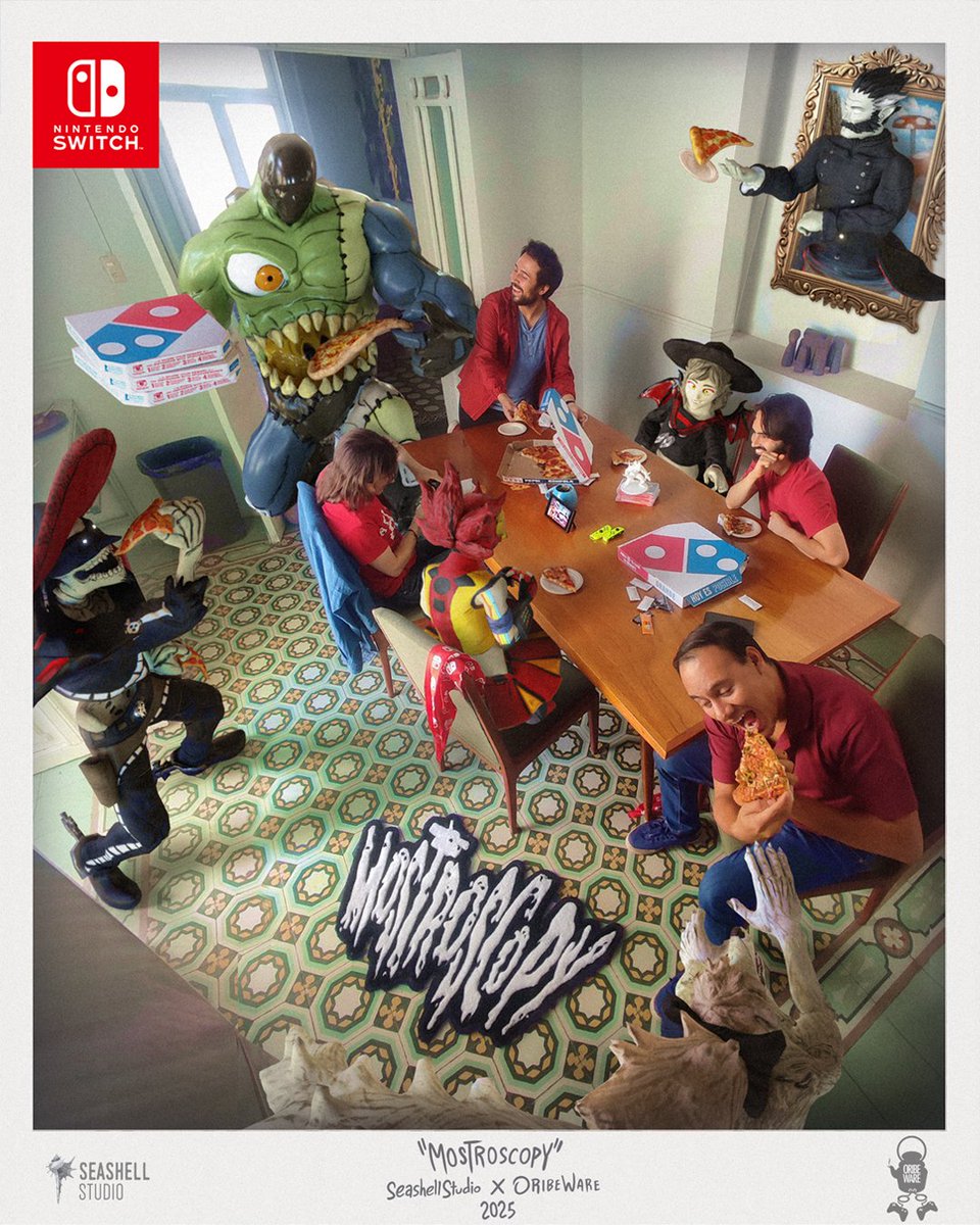 Seashell_Studio's tweet image. ⚔️👾 #Mostroscopy jumps off the screen…
🍕 Showdown + pizza at Seashell Studio!
Chaos reigns with Nintendo Switch between humans and supernatural beings.
Would you dare to join?
🎮 Now on #NintendoSwitch
#indiedev #indiegames #switchgamer #videogameparty #dominos