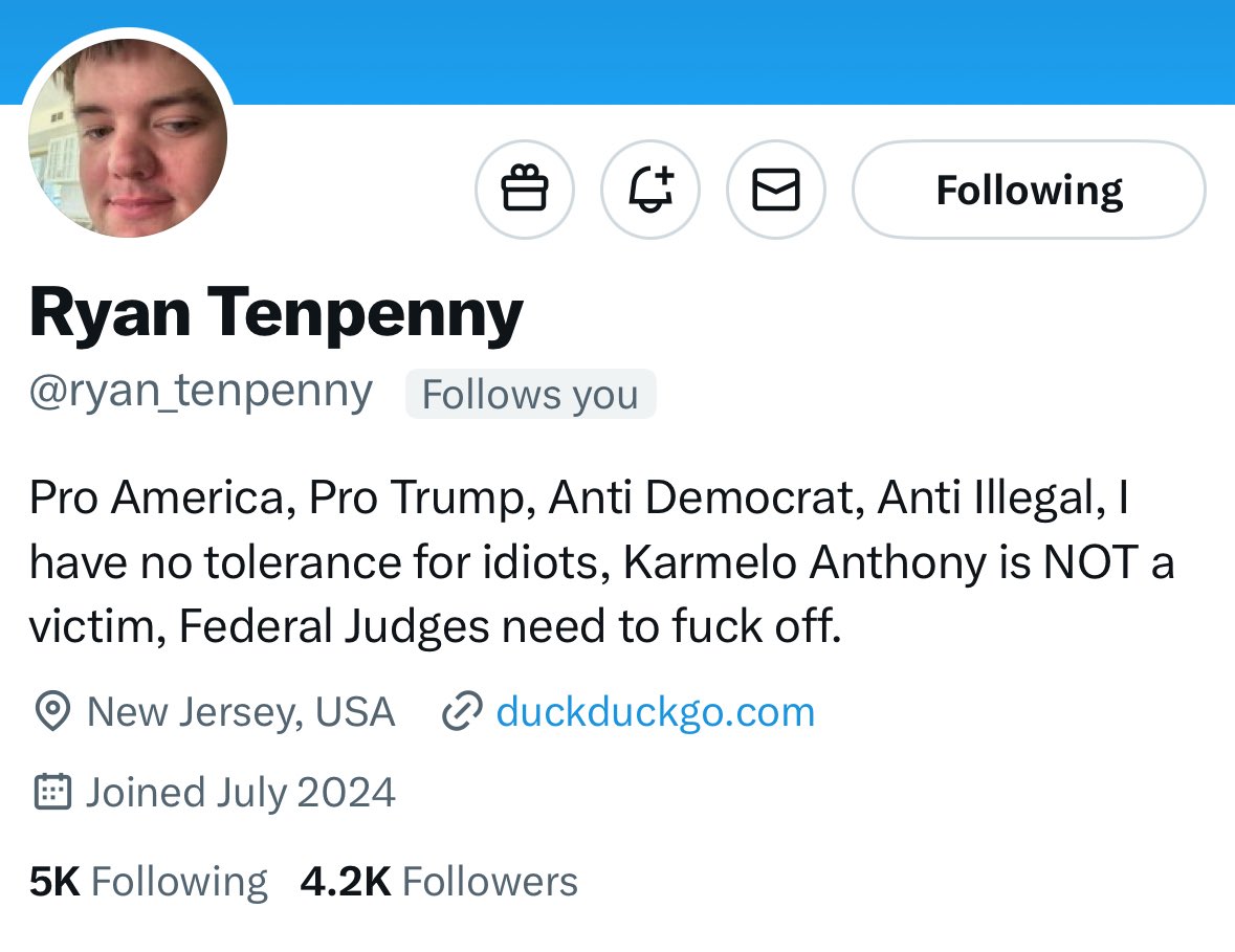 Steeler4ever (@steeler4ever79) on Twitter photo Ryan is a new connection for me. He has shown me the same values I have.
He helps with connecting and reposting.
<a href="/ryan_tenpenny/">Ryan Tenpenny</a>
He connects w anyone. π Ryan is a new connection for me. He has shown me the same values I have.
He helps with connecting and reposting.
<a href="/ryan_tenpenny/">Ryan Tenpenny</a>
He connects w anyone. π