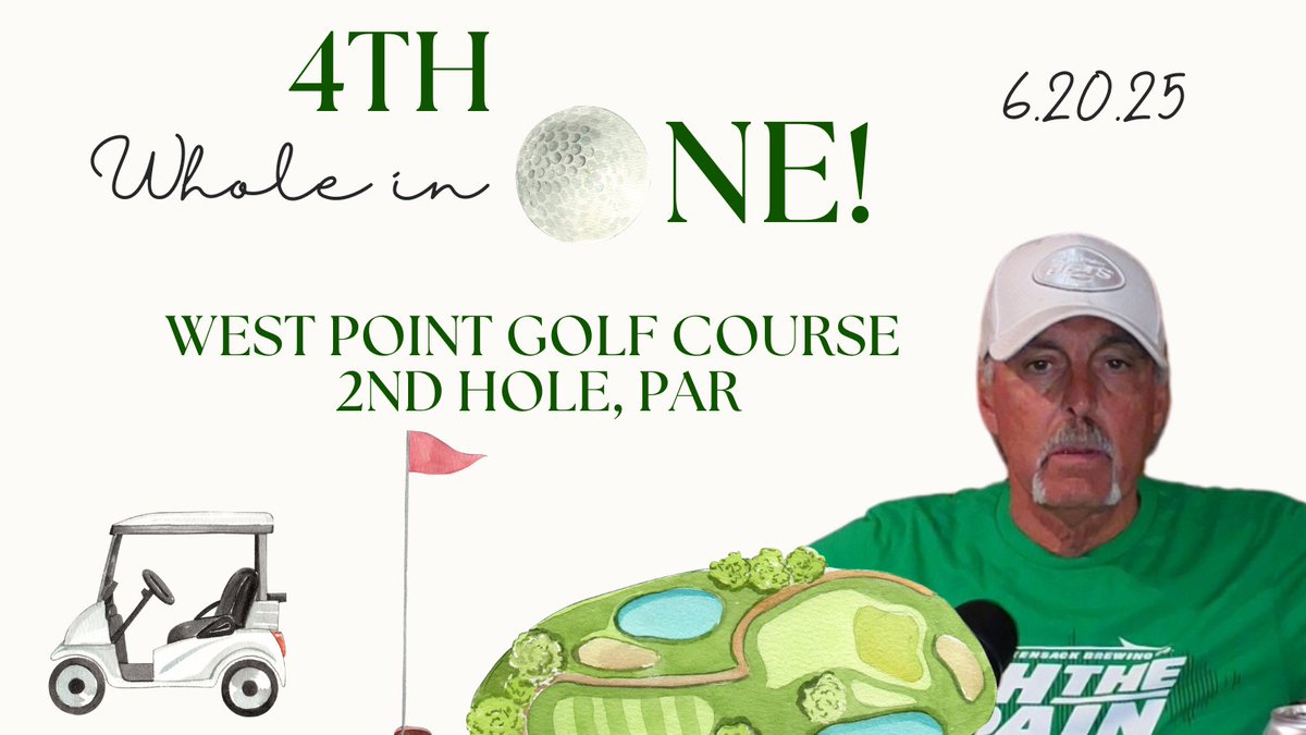 I had a great day with my wife playing at West Point Golf Course!! 

4th Whole in One today in my golf career, OH BABY!!!!

NO PODAST TODAY DUE TO MY STELLAR TIME!! 

New Episode will drop Monday!!