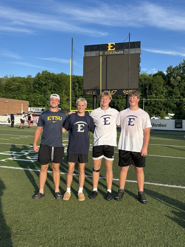 I Appreciate all the coaches from <a href="/ETSUFootball/">ETSU Football</a> and <a href="/CoachMosah/">Michael Mosah Jr.</a> for the amazing camp experience. Go Bucs
<a href="/CoachWynn_TW/">Tyler Wynn</a> <a href="/NathanHolbroo17/">Nathan Holbrook</a>