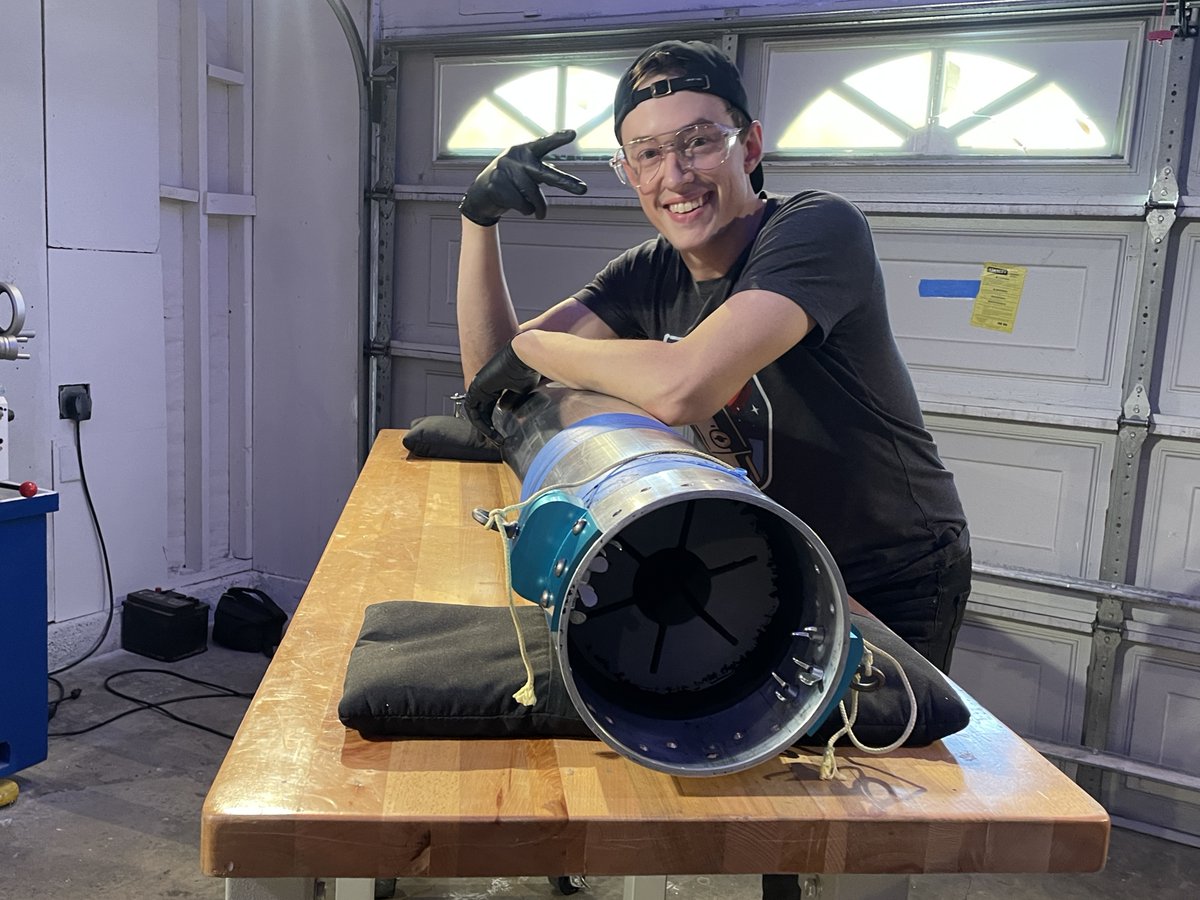 bps_space's tweet image. Static firing this massive rocket motor at FAR on Sunday morning. I’ll be livestreaming on Patreon (link in bio) and a polished video will make it to YouTube eventually, but there’s a non-zero chance this thing turns into a billion pieces so it might be worth tuning in live🔥🚀