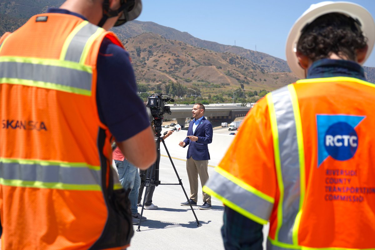 TheRCTC's tweet image. Today, RCTC invited members of the media to catch an early glimpse of the new @7191interchange in the @cityofcorona. RCTC provided a tour of the new, non-tolled eastbound 91 to northbound 71 connector that will be opening to highway traffic tomorrow morning at 6 a.m.