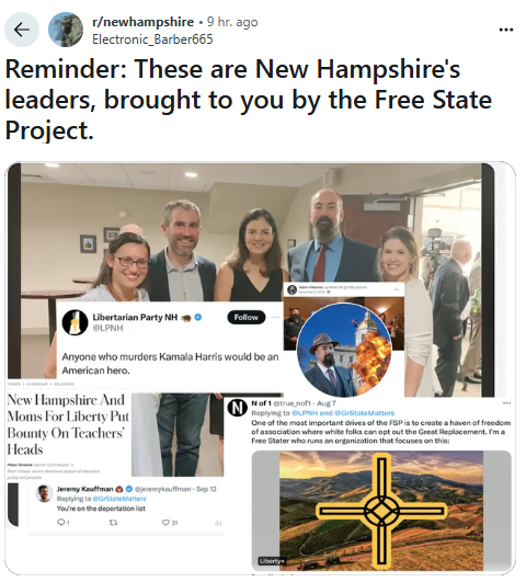 Any other state have their libertarian movement producing the state's leaders? No? Just New Hampshire?