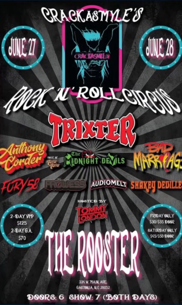 Wildstreet Official (@wildstreet) on Twitter photo USA Tour!
Jayk N Dylan <a href="/wildstreet/">Wildstreet Official</a> Acoustic Tour
@ericjayk x <a href="/ZenoraBand/">zenora_band_official</a>
JUN 28 <a href="/ColeCrackasmyle/">Cole</a> ‘Rock N Roll Circus’ The Rooster, Gastonia, NC - Vendor Stage - FREE SHOW!
#LiveMusic #Acoustic #HardRock #Wildstreet USA Tour!
Jayk N Dylan <a href="/wildstreet/">Wildstreet Official</a> Acoustic Tour
@ericjayk x <a href="/ZenoraBand/">zenora_band_official</a>
JUN 28 <a href="/ColeCrackasmyle/">Cole</a> ‘Rock N Roll Circus’ The Rooster, Gastonia, NC - Vendor Stage - FREE SHOW!
#LiveMusic #Acoustic #HardRock #Wildstreet