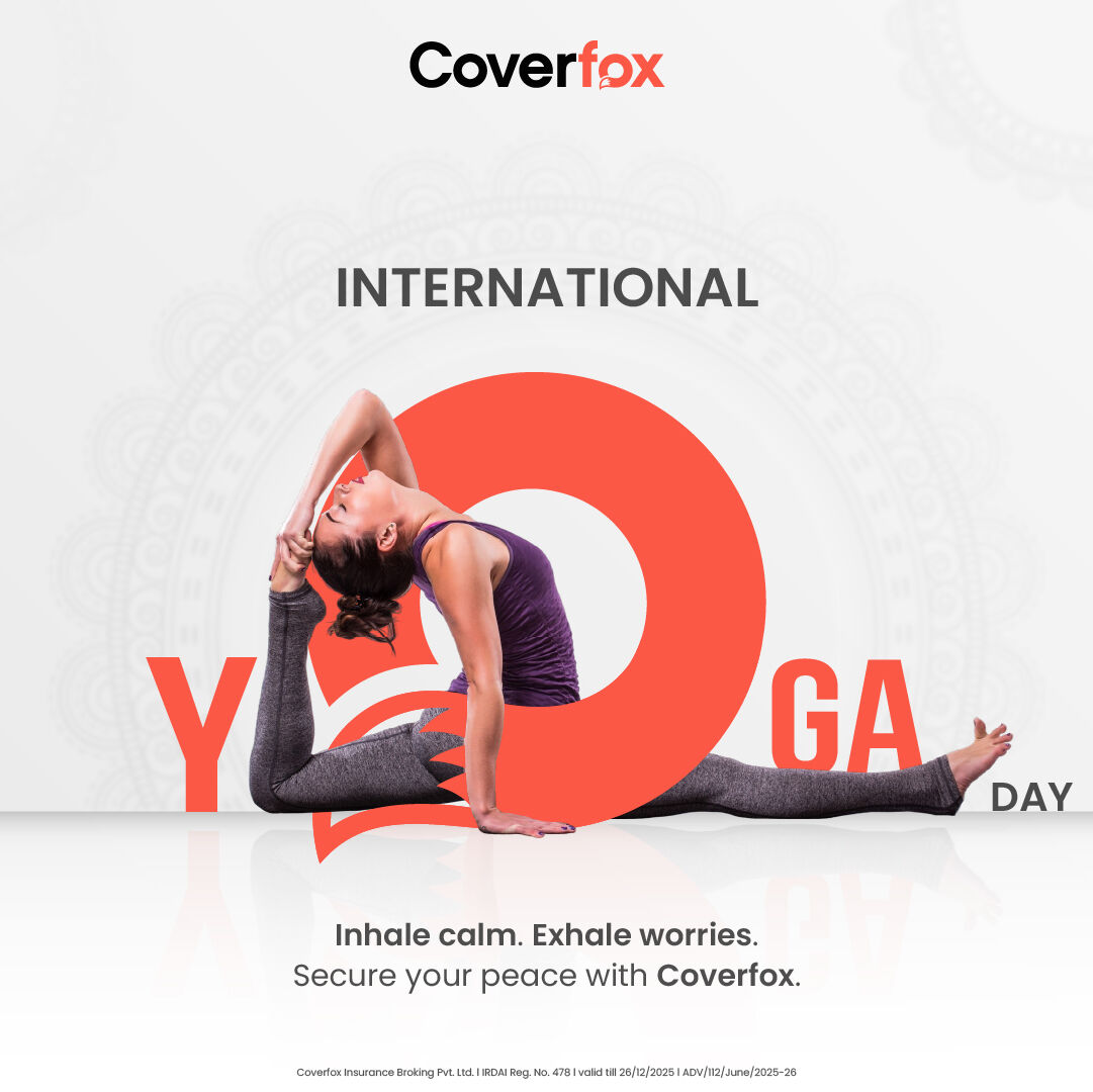 This #InternationalYogaDay2025, let’s protect our peace — inside &amp; out.

At Coverfox, we believe true well-being comes from balance: a healthy body, a calm mind &amp; the right insurance. Yoga builds resilience. So does the right cover.

#CoverfoxCares #HealthInsurance #YogaForBharat