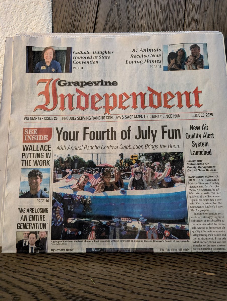 TreyWallaceQB's tweet image. Today I was blessed to be featured in the @RCGI_MPG8 newspaper. Go get your copy!  Thank you Rancho Cordova Grapevine Independent for following my journey! Here's the online link: ranchocordovaindependent.com/2025/06/18/536…

 #alwaysworkinghard @chslancerfb @tamez209 @CoachDolliver @RomeroWestCoast…