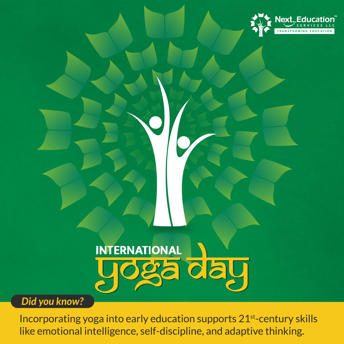 NextEducationAE's tweet image. On International Yoga Day, we celebrate the ancient practice that has helped people of all ages find peace and strength. Start with breath. Start with balance. Start with joy. #InternationalYogaDay #YogaForKids #YogaDay #NextEducation